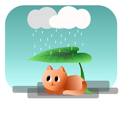 cat in the rain animal animal art animal illustration cat cat art cat illustration catillustration figma figmadesign illustraion illustration art