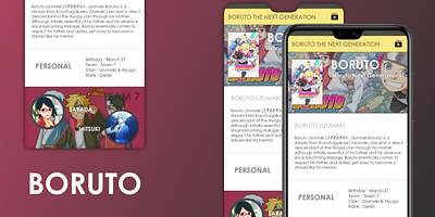 BORUTO Anime App MOCO android app design anime anime art app app design mobile app design mobile ui mockup ui ui design uidesign uiux