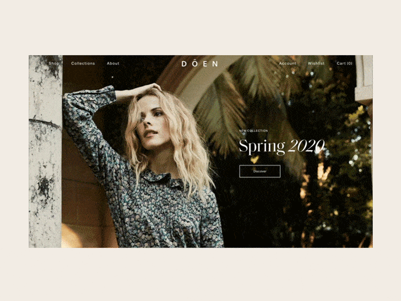 DOEN - Online store animation design e commerce e store ecommerce fashion ui uidesign