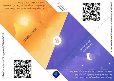 Origami Paper Bitcoin Wallet Layout crypto wallet design illustration paper