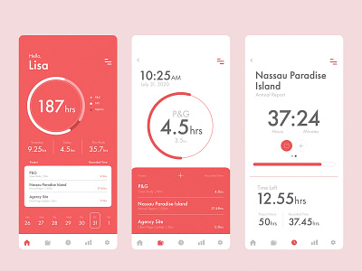 Time Tracker adobe adobexd adobexdchallenge andreaeppy app appdesign behance challenge clock design mobile mobileapp project time timetracker tracker ui uidesign web xd