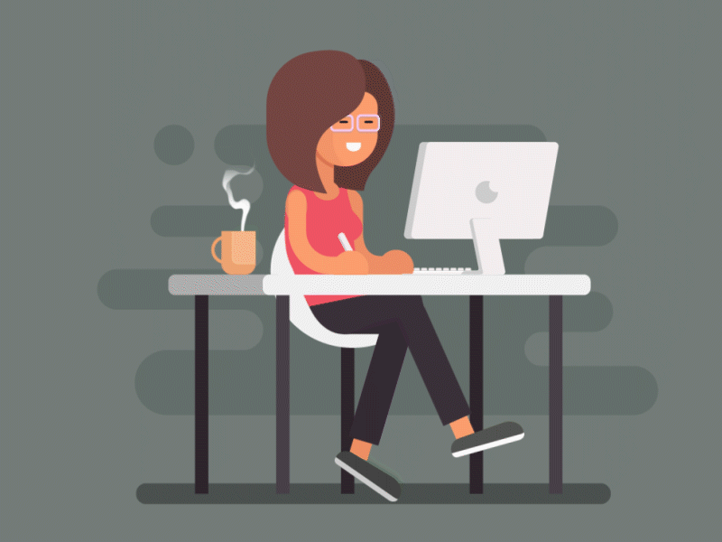 Working girl aftereffects animation design illustration vector