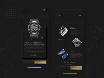 Audemars Piguet | Neumorphism App Design adobexd app app design mobile mobile app neumorphism royal oak ui watch