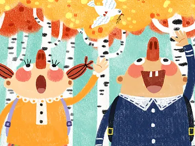 蓝朋友👬 branding character character design child childrens illustration design flat girls illustration plants typography website