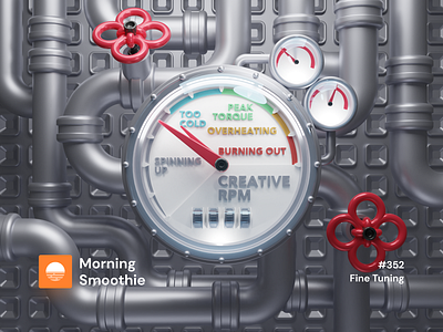 Fine Tuning 3d 3d art automotive blender blender3d diorama gauge gauges illustration isometric isometric design isometric illustration low poly pipe pipes plumber plumbing speedometer tachometer ui