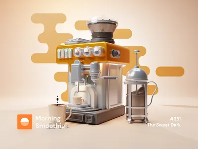 The Sweet Dark 3d 3d art blender blender3d coffee coffee bean coffee cup coffee machine coffee maker coffeeshop diorama illustration isometric isometric design isometric illustration low poly