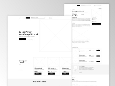 CMD - Wireframes adobe xd black courses learning platform mooc trending ui ux ui ux design web web design website white wireframe wireframes wireframing