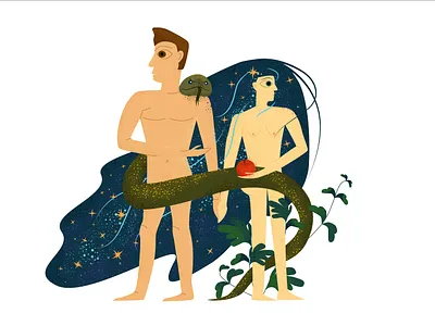 Adam and Eve adam adam and eve art design illustration vector