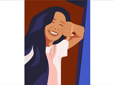 Smiling girl art design flat flatdesign girl girl character graphic design illustration vector