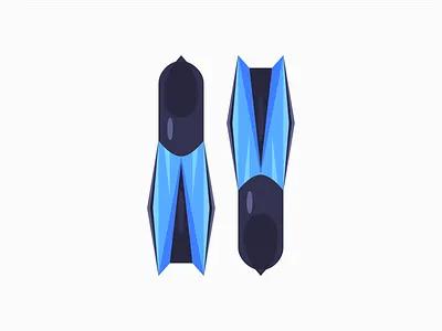 Flippers 3d adobe illustrator blue daily design digital art flippers illustration minimal swimming vector
