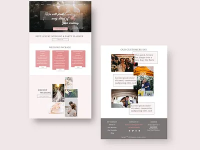 Wedding Planner Website branding design flat logo minimal type typography ux web website