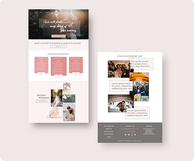 Wedding Planner Website branding design flat logo minimal type typography ux web website