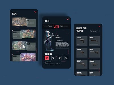 Valorant App app figma game mobile app mobile design mobile ui riot riotgames ui valorant