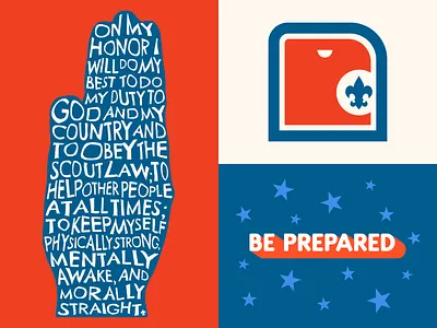 Boy Scouts of America bird bold branding clean design eagle geometric graphic design hand icon illustration lockup logo minimal modern retro scout shapes thick lines typography