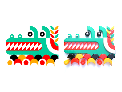 Alligator (flat + 3D) 2d 3d abstract alligator animal art bright c4d cinema 4d design digital flat flat design flatdesign icon illustration minimal realistic vector visualization