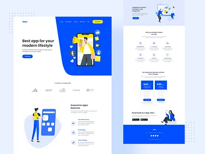 Appy - UX Design app app design landingpage minimal product page ux xd