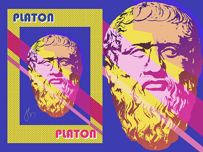 PLATON poster bright bright color combinations bright colors design greek philosopher philosophy plato pop art popart poster poster art poster design