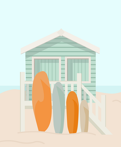 Surf Shack figma graphic design graphic illustration graphicdesign illustration illustration art summer summertime surf