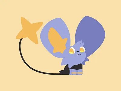 Shinx art blue clean design flat illustration illustrator lion minimal pokemon vector yellow