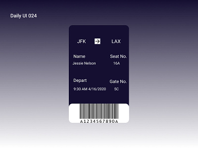 Daily UI 024 boarding pass daily 100 challenge dailyui design figma figmadesign ui