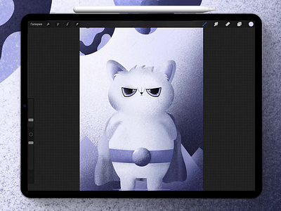 Hero Cat - iPad Procreate blue cat cosmos design hero illustration ipad ipadpro planet process procreate procreate app space ui vector