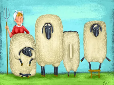At the farm book character children children book illustration design farm farmlady illustration illustrator sheep typography