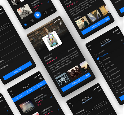 Vinyl App Store app app design dark mode design mobile music ui ux design uxui