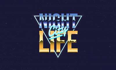 Night City Life - retro 80s logo design. 1980s 80s background city cyberpunk design dribbble glow logo neon night outrun retro retrowave shot synthwave t shirt vapowave vector