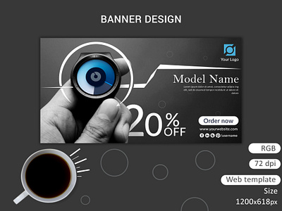 Banner Design banner black photoshop psd rgb watch