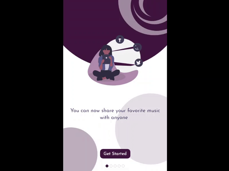 Intro animation design minimal mobile ui ux xd