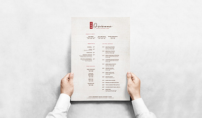 Orienne Asian Cuisine & Bar Menu graphic design menu design print design restaurant design