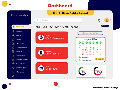 School Dashboard Web Page UI creative dashboard dashboard dashboard design dashboard ui design dashboard web ui school dashboard school dashboard design school dashboard web page school design school website uiux web page web deshboard