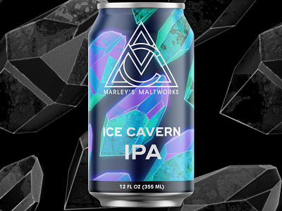 Ice Cavern IPA album album artwork ale beer brewery brewing can crystal gem ice illustration ipa mineral packaging quartz single