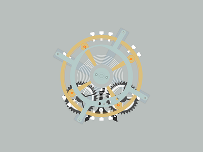 Mechanical Watch Design design flat design graphic design illustration mechanical vector watch