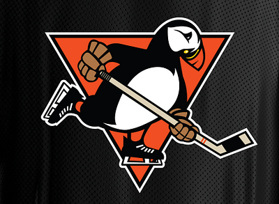 Puffin Hockey Logo design illustration logo