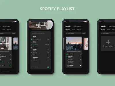 Spotify (Playlist Feature Redesign) adobe illustrator adobexd graphic design illustration minimalist mobile ui user experience ux design
