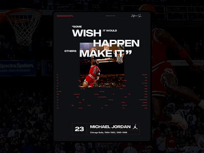 Michael Jordan typographic style animated animation branding grid grid layout layout typography ui ui design web design website