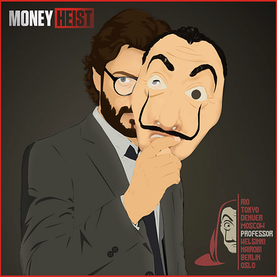 Money Heist berlin entertainment illustration illustration art illustrator money heist netflix netflix and chill photoshop professor tokyo tv series vector