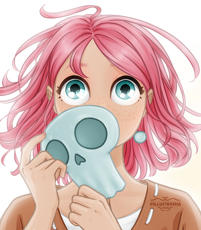 Maskoff art cute digital digital art draw drawing drawthisinyourstyle illustration mask pink redraw