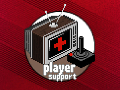 Player Support Vintage activision atari branding call of duty game graphic icon illustration isometric pixel vaporwave