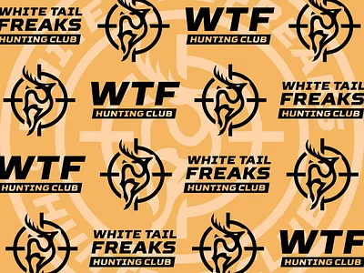 White Tail Freaks Hunting Club - Pattern branding design gskett hunting icon illustration logo minimal typography vector white tail wordmark