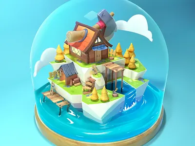 Lumber Cabin 3d c4d cabin cg color design illustration lumber octane photoshop procreate