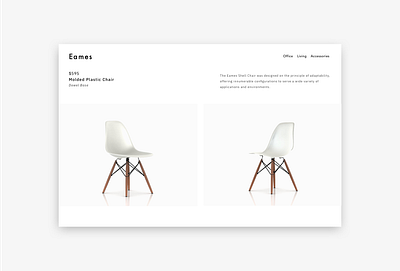 Eames Molded Plastic Chair branding design minimal ui ux web website