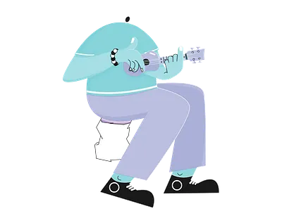 Guitar Player 3d modeling bangladesh character design design flat illustration flatdesign graphicdesign guitarist illustration illustration art minimal minimalism music vector