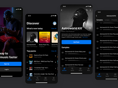 Phaser - Music Mobile App 🥁 app application concept design ios mobile music app ui ux