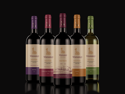 Wanako Winery chilean guanaco logo design logotype packaging visual identity wine winery