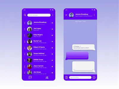 Daily UI 010 - Message App app app design daily ui daily ui challenge design figma interface messaging messenger mobile app mobile ui ui ui design ux
