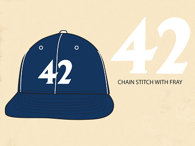 Jackie Robinson Wool Ball Cap 42 absurdity americana ball cap baseball branding ephemera graphic graphic design heritage history identity illustration jackie robinson legendary lettering mystery tried and true typography vintage