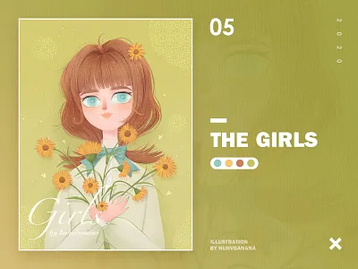 Illustration05 character design flower girl illustration procreate