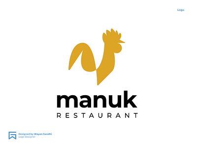 Manuk Logo Concept clever logo logo logo design logo designer logo mark logogram simple simple logo wayan gandhi wgndhi